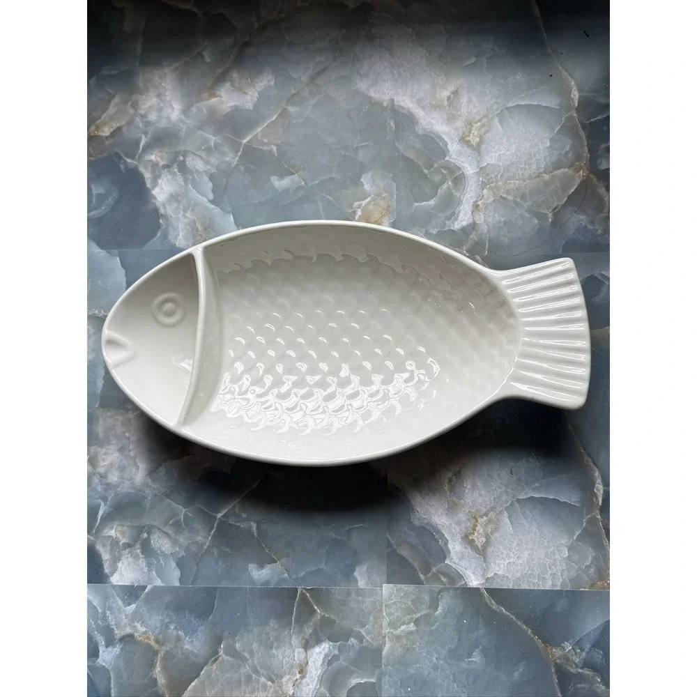 Vintage Hall Fish Shape Divided Serving Dish 11